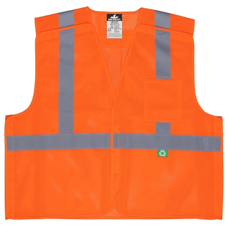 Mcr Safety Garments, Recy. Mesh Vest, 5 pt. brk, CSA Cl. 2 X4 RXCL2MOX4